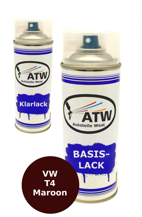 Autolack für VW T4 Maroon+400ml Klarlack Set